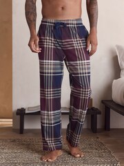 Plum Purple/ Neutral Check Jersey Pyjama Bottoms 2 Pack - Image 7 of 15