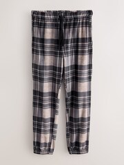 Neutral/ Black Thermal Fleece Check Long Sleeve Cuffed Pjyamas Set - Image 5 of 7