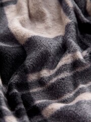 Neutral/ Black Thermal Fleece Check Long Sleeve Cuffed Pjyamas Set - Image 6 of 7
