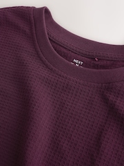 Berry Red - Soft Țesătură de vafe Mânecă lungă Pyjamas Set - Imaginea 12 din 15