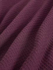 Berry Red - Soft Țesătură de vafe Mânecă lungă Pyjamas Set - Imaginea 13 din 15