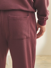 Berry Red - Soft Țesătură de vafe Mânecă lungă Pyjamas Set - Imaginea 7 din 15