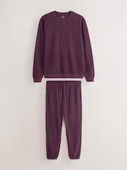 Berry Red - Soft Țesătură de vafe Mânecă lungă Pyjamas Set - Imaginea 8 din 15