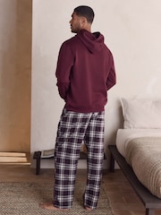 Burgundy Red Check Bottoms Long Sleeve Hoodies Set - Image 2 of 11