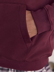Burgundy Red Check Bottoms Long Sleeve Hoodies Set - Image 6 of 11