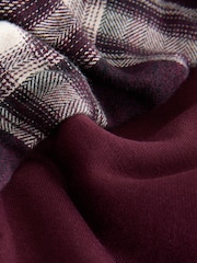 Burgundy Red Check Bottoms Long Sleeve Hoodies Set - Image 8 of 11