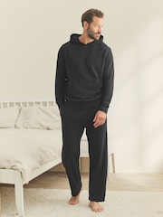 Black Soft Waffle Pyjamas Hoodie Set - Image 1 of 13