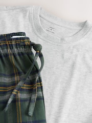 Green/Grey Marl Check Woven Short Sleeve Pyjamas Set - Image 11 of 11