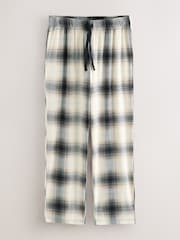 Sage Green / Neutral Stone Check Motionflex Cosy Short Sleeve Pyjamas Set - Image 14 of 16
