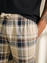 Kariert, neutral/schwarz - Kurzärmeliger Jersey-Pyjama - Bild 6 von 13