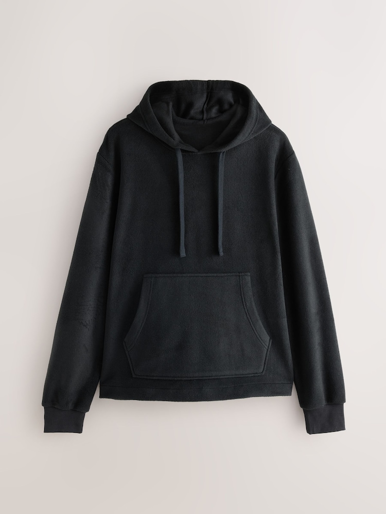 Navy Blue Thermal Fleece Long Sleeve Check Pyjamas Set - Image 2 of 5