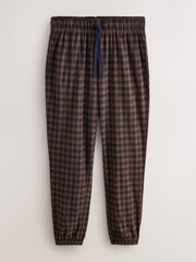 Rust Orange/Navy Blue Long Sleeve Thermal Fleece Pyjamas Set - Image 3 of 5