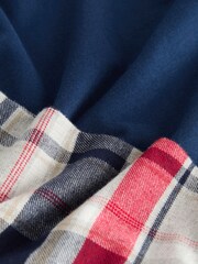 Navy Blue/Grey Check Woven Short Sleeve Pyjamas Set - Image 4 of 5