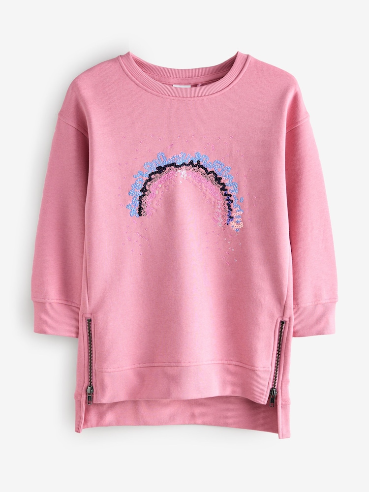 Pink Sweat Zip Dress - Image 1 of 1