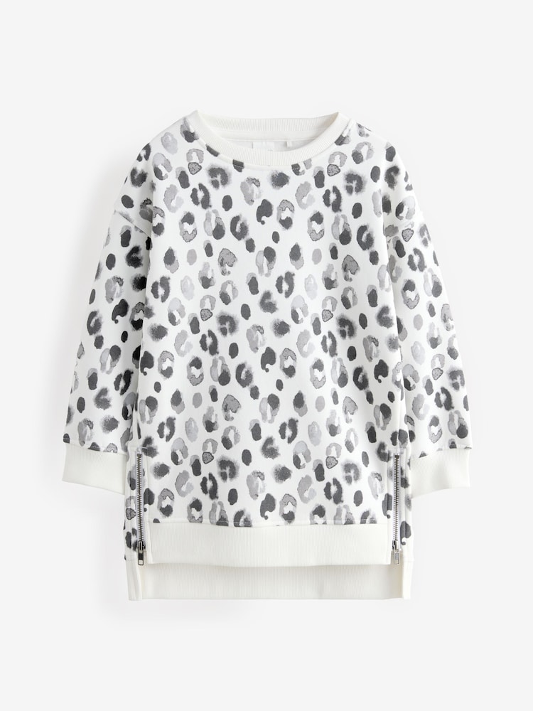 Multi All-Over Animal Printed Sweat Zip Dress - Image 1 of 1