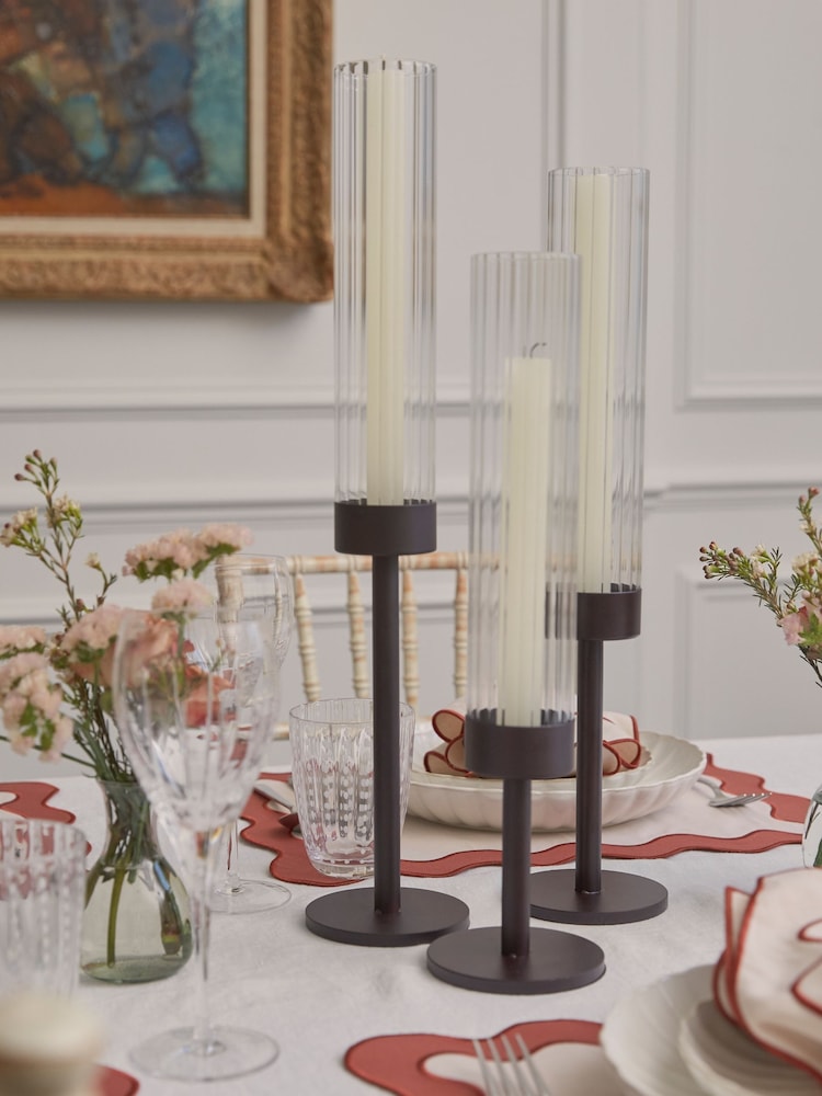 Sixty3 Styled Bronze Serenity Candle Hurricanes - Image 1 of 10