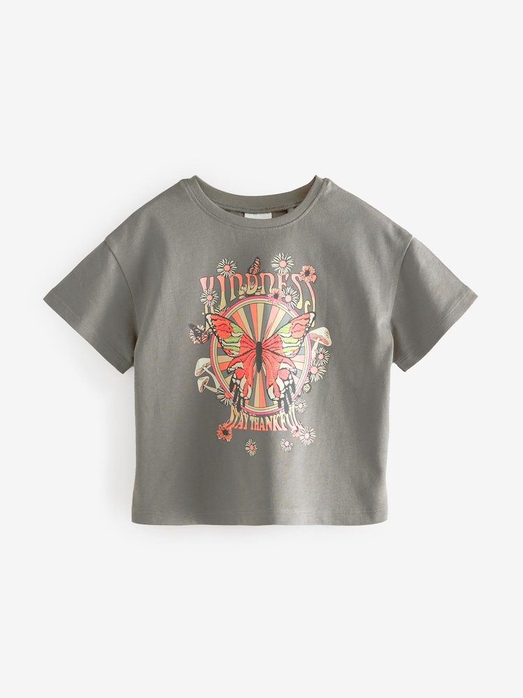Grey Flare Graphic Print Leggings and Top Set 2 Pack - Image 2 of 3