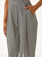 Roman Petite Spot Print V-Neck Stretch Jumpsuit - صورة 5 من 5