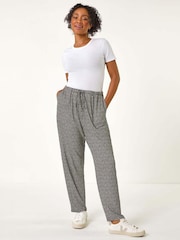 Roman Black Petite Spot Print Stretch Trousers - Image 2 of 5