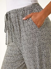 Roman Black Petite Spot Print Stretch Trousers - Image 5 of 5