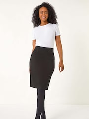 Roman Black Petite Stretch Pencil Skirt - Image 2 of 5