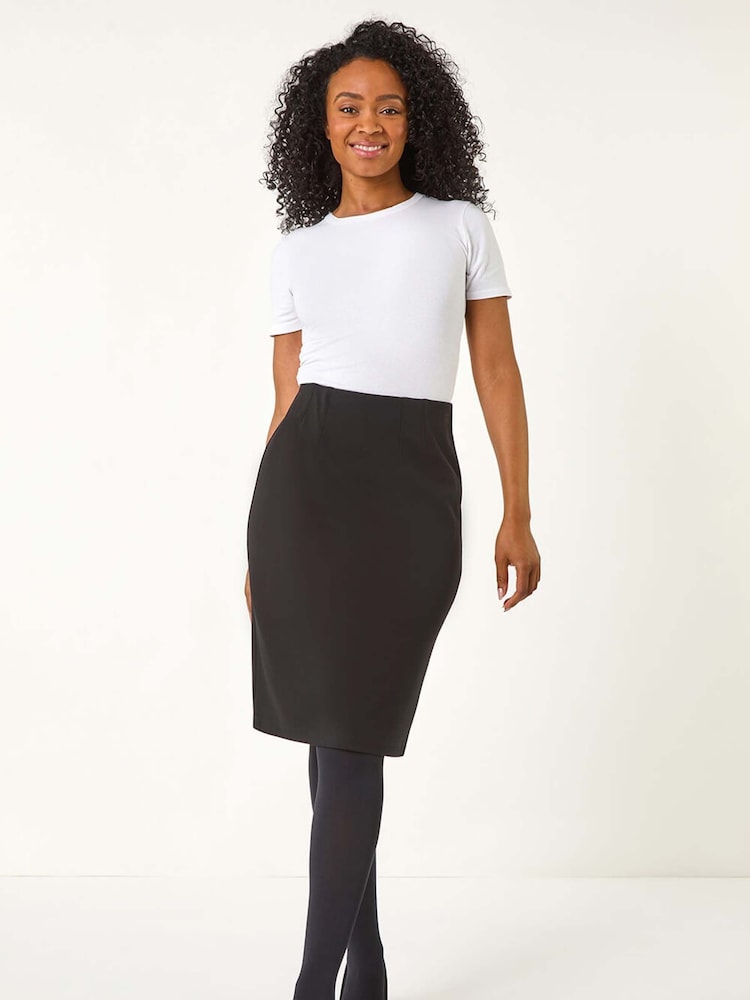 Roman Black Petite Stretch Pencil Skirt - Image 2 of 5