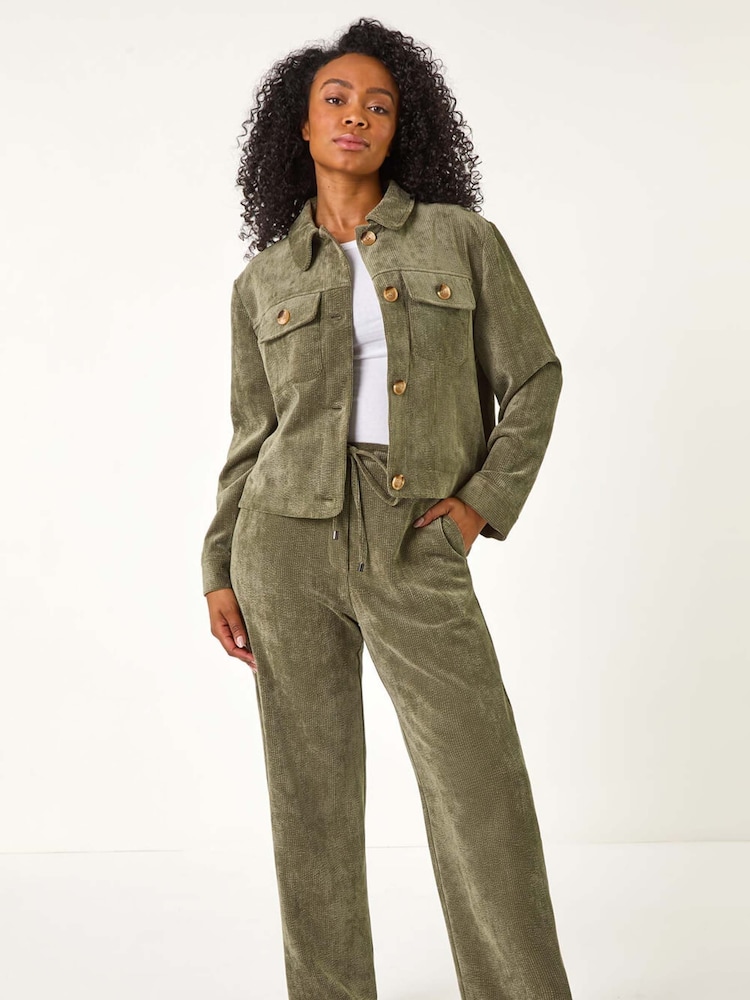 Roman Green Petite Corduroy Button Jacket - Image 2 of 5