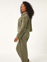 Roman Green Petite Corduroy Button Jacket - Image 3 of 5
