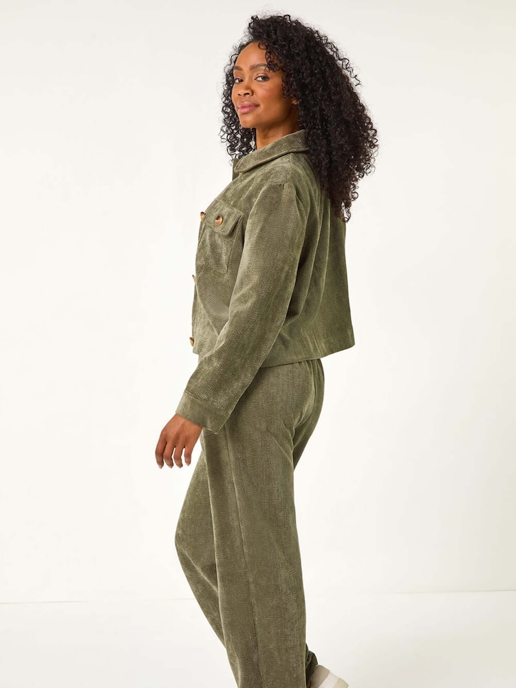 Roman Green Petite Corduroy Button Jacket - Image 3 of 5