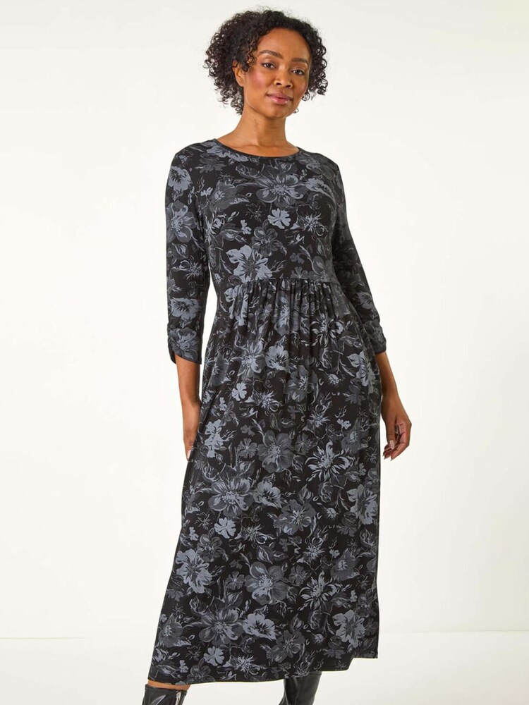 Roman Petite Shadow Floral Midi Dress - Imagen 2 de 5 Roman Petite Shadow Floral Midi Dress - Imagen 2 de 5