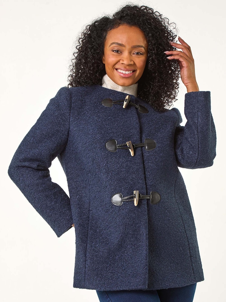 Roman Blue Petite Textured Boucle Coat - Image 1 of 5
