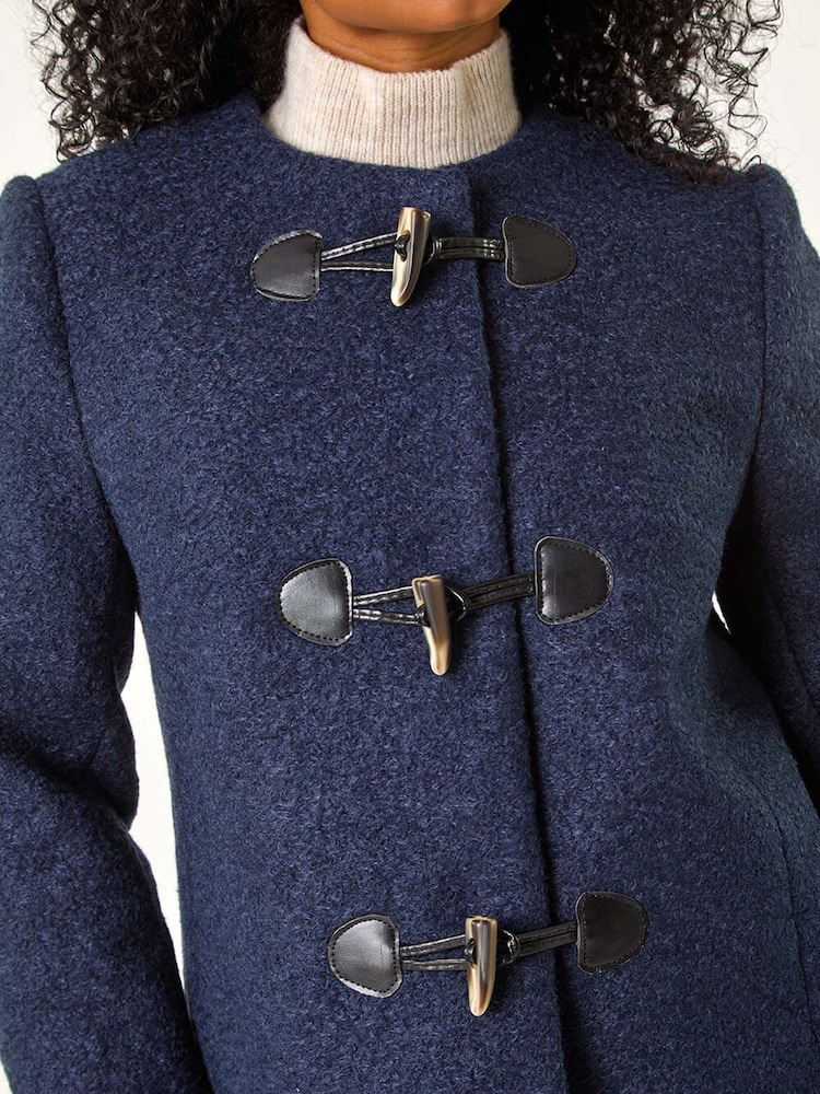 Roman Blue Petite Textured Boucle Coat - Image 5 of 5