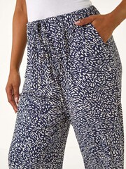 Roman Blue Petite Abstract Print Stretch Trousers - Image 5 of 5