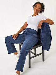 Azul - Roman Petite Corduroy Stretch Trousers - Imagen 1 de 5