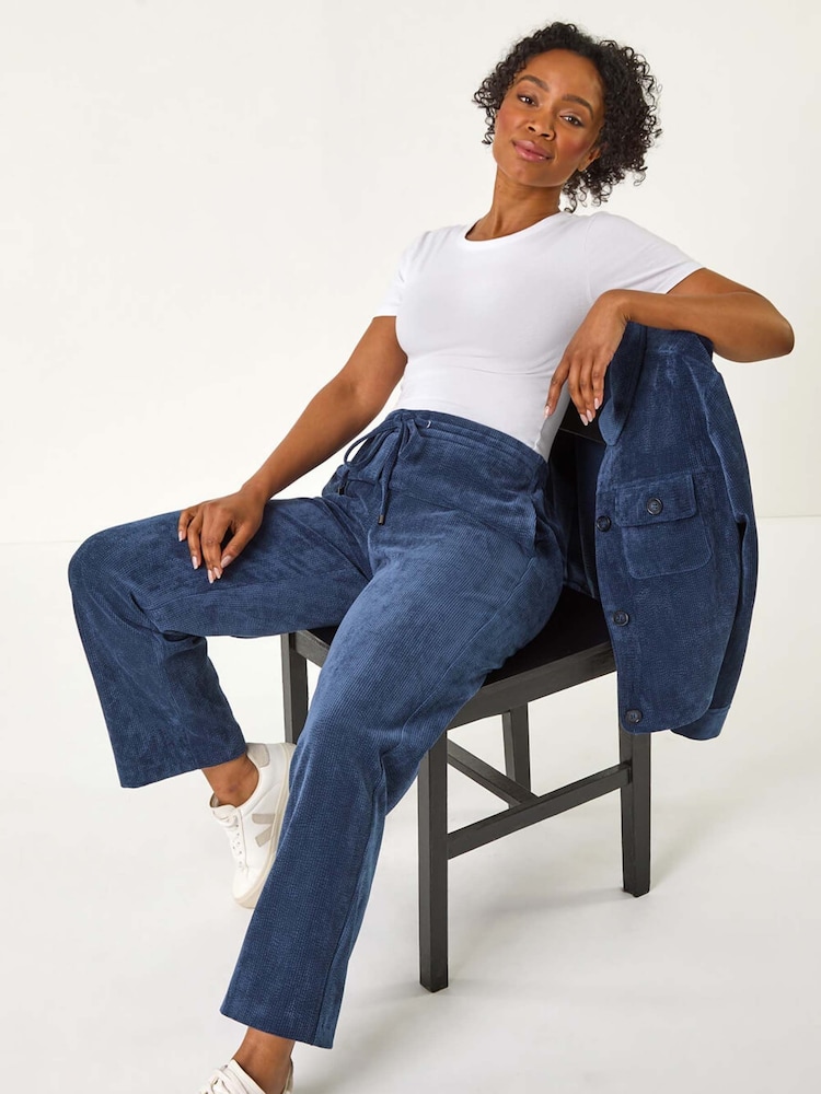 Azul - Roman Petite Corduroy Stretch Trousers - Imagen 1 de 5