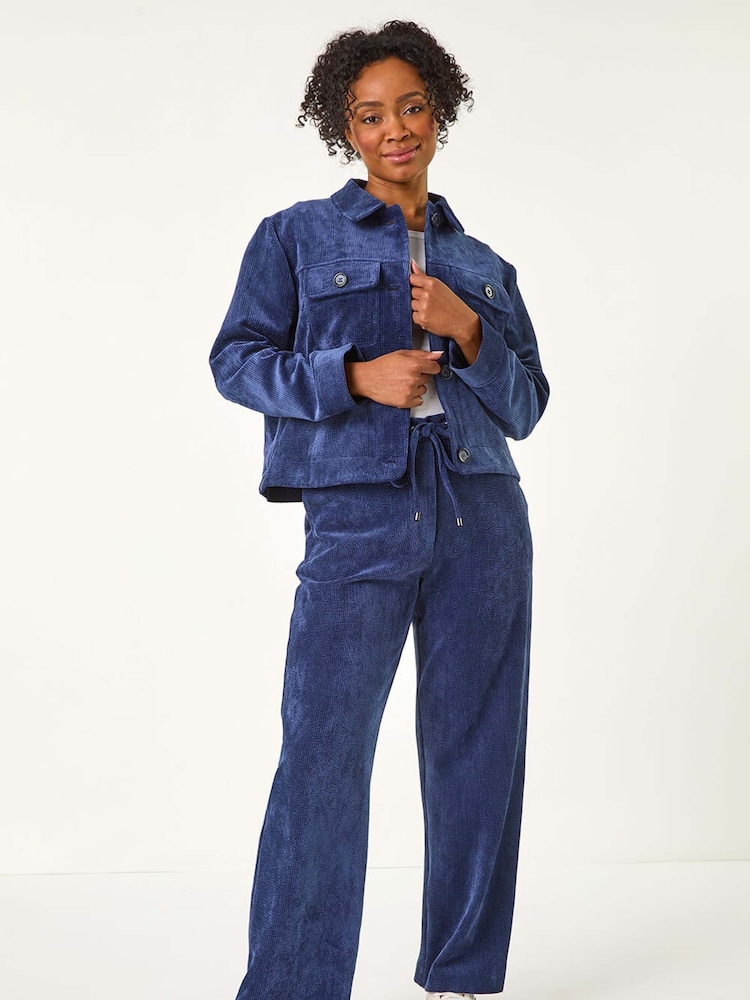 Roman Blue Petite Corduroy Button Jacket - Image 2 of 5