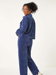 Roman Blue Petite Corduroy Button Jacket - Image 3 of 5