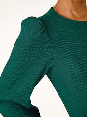 Roman Green Petite Textured Swing Stretch Dress - Image 5 of 5