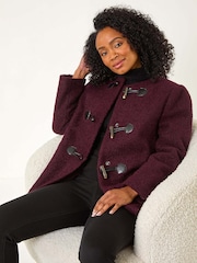 Roman Red Petite Textured Boucle Coat - Image 1 of 5