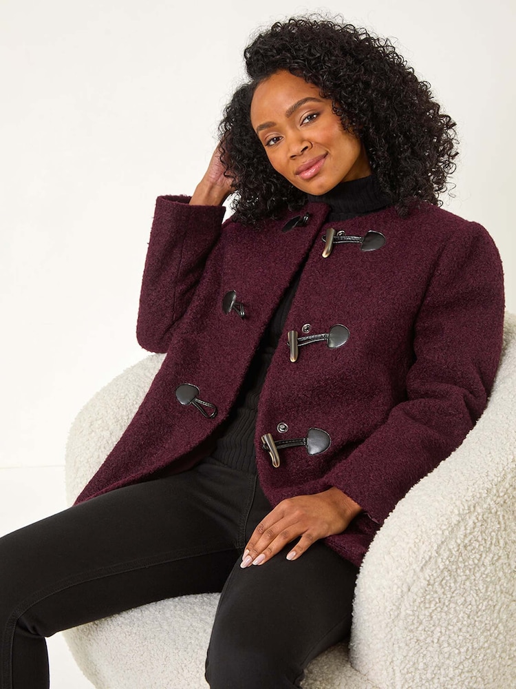 Roman Red Petite Textured Boucle Coat - Image 1 of 5