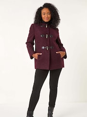 Roman Red Petite Textured Boucle Coat - Image 2 of 5