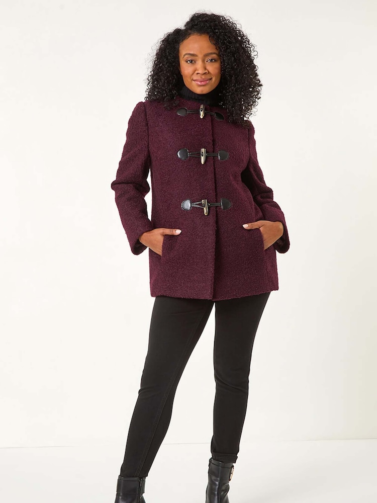 Roman Red Petite Textured Boucle Coat - Image 2 of 5