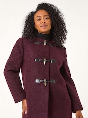 Roman Red Petite Textured Boucle Coat - Image 4 of 5