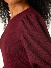 Roman Red Petite Textured Swing Stretch Dress - Image 5 of 5