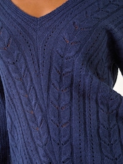 Roman Blue Petite V-Neck Knit Jumper - Image 5 of 5