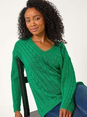 Roman Green Petite V-Neck Knit Jumper - Image 1 of 5
