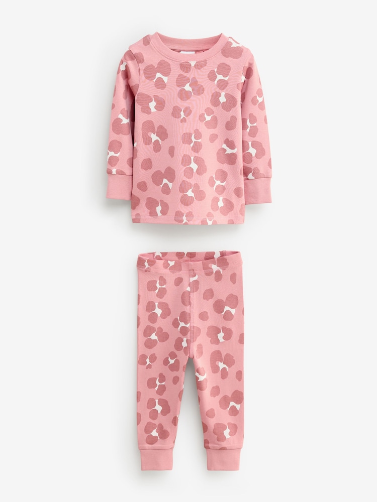 Pink All-Over Snugle Animal Printed 100% Cotton Pyjamas - Image 1 of 1