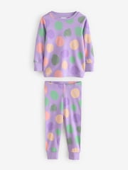Purple Pure Cotton Snuggle Spotted Pyjamas Set - Image 1 of 1