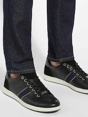 Dune London Black Trint Webbing Stripe Retro Trainers - Image 1 of 6