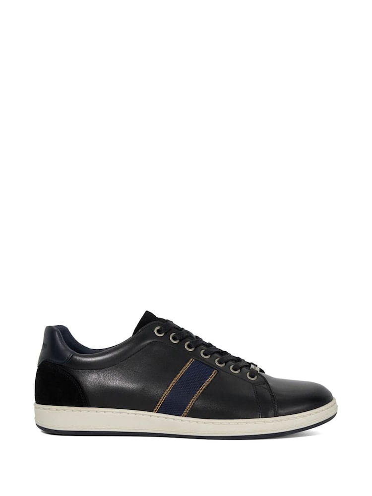 Dune London Black Trint Webbing Stripe Retro Trainers - Image 2 of 6